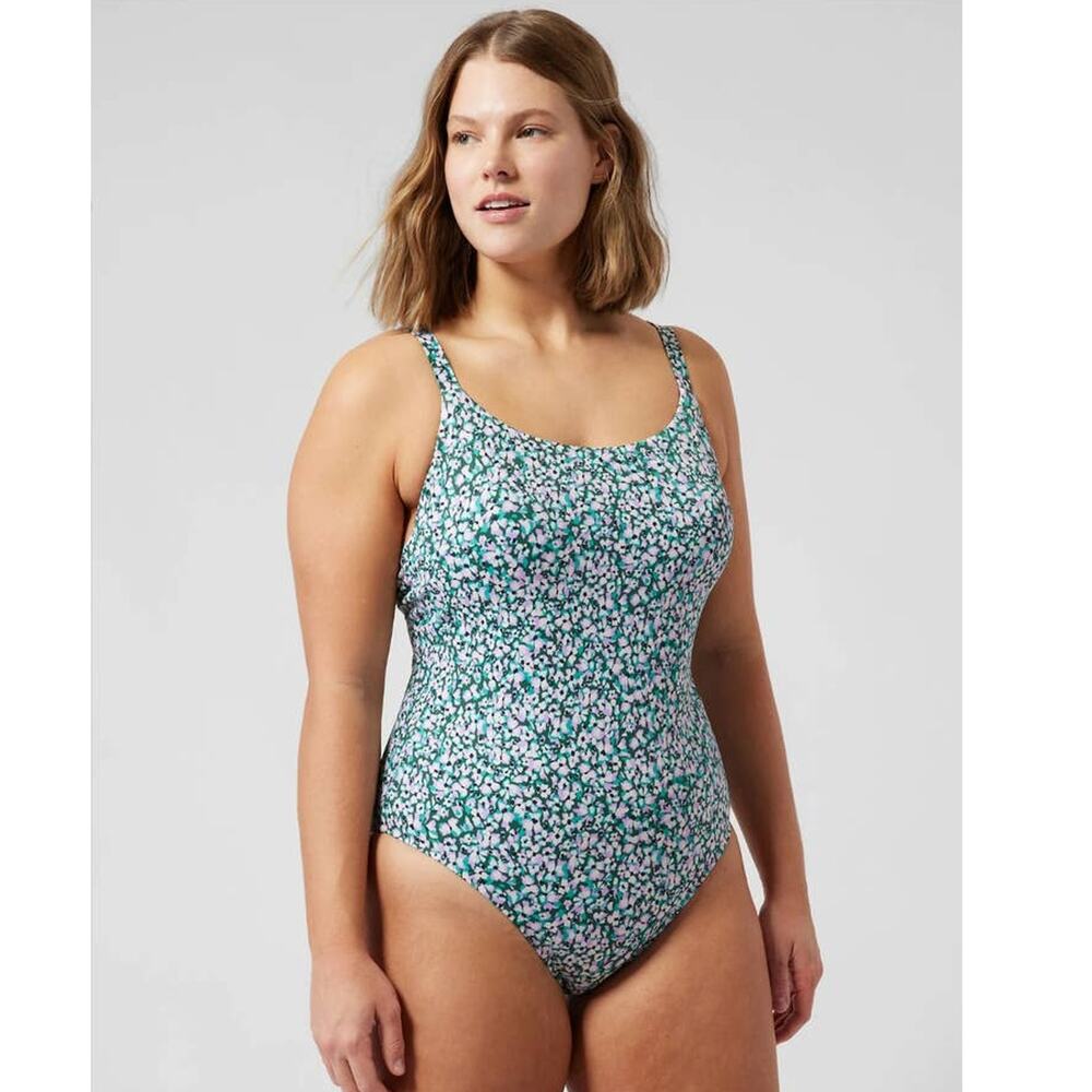 NWT Athleta Hermosa one piece swimsuit - LARGE PETITE - camo flora gables - LP